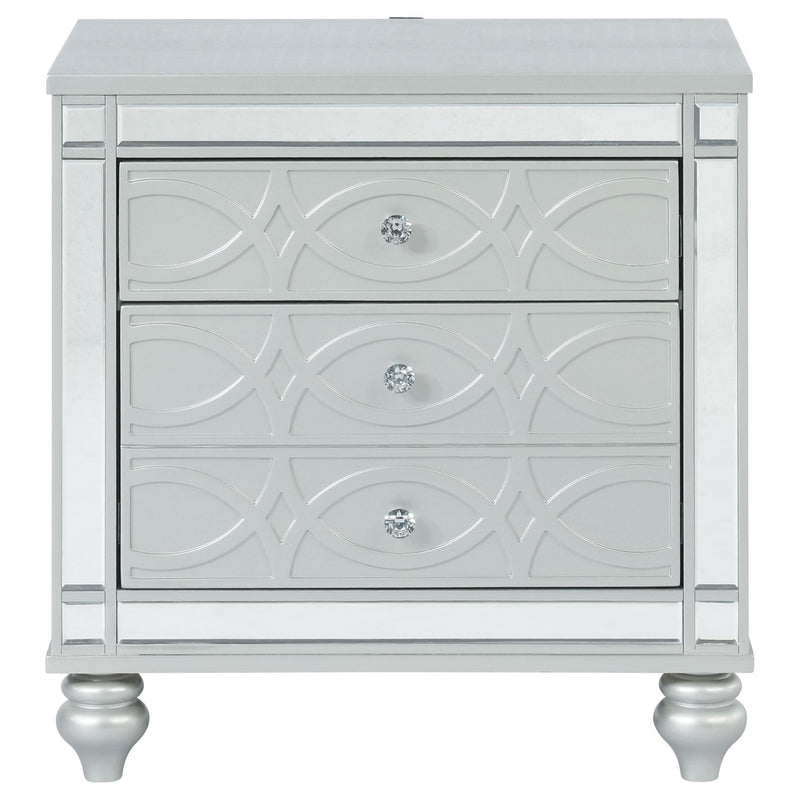 Gunnison 2-drawer Nightstand Silver Metallic - detail 3