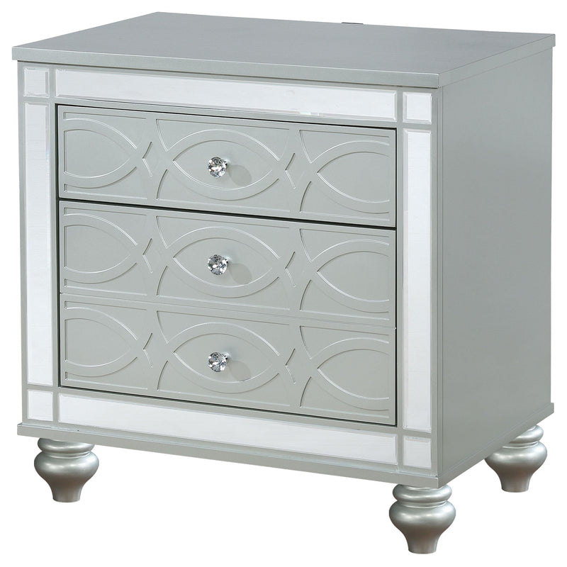Gunnison 2-drawer Nightstand Silver Metallic - detail 4