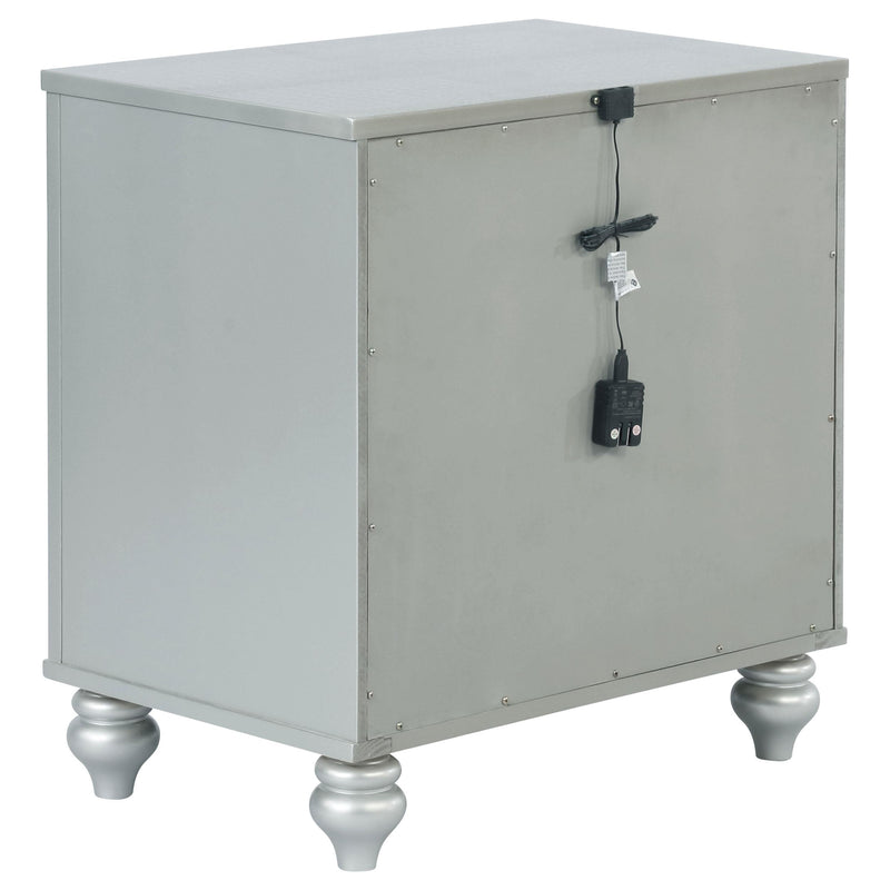 Gunnison 2-drawer Nightstand Silver Metallic - detail 6