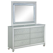 Gunnison 6-drawer Dresser with Mirror Silver Metallic - alternate view