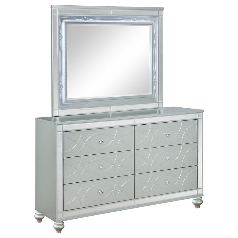Gunnison 6-drawer Dresser with Mirror Silver Metallic - alternate view
