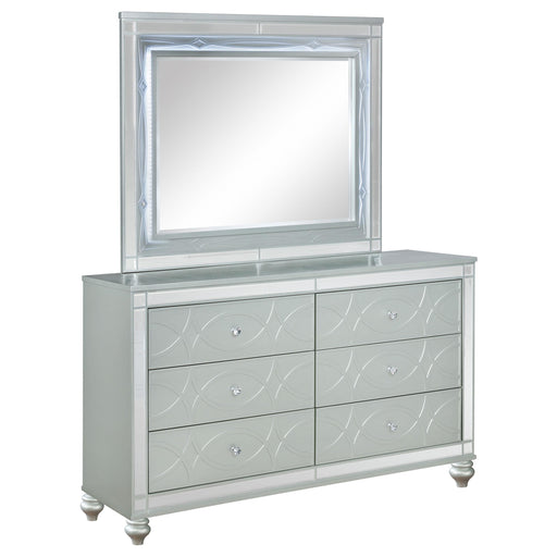 Gunnison 6-drawer Dresser with Mirror Silver Metallic - alternate view