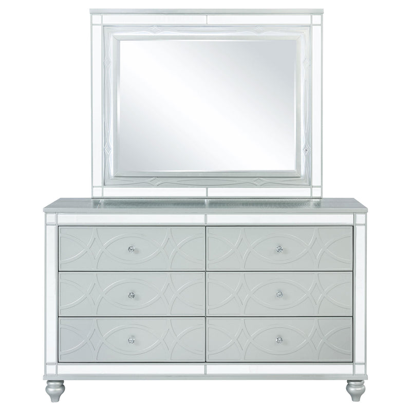 Gunnison 6-drawer Dresser with Mirror Silver Metallic - detail 3