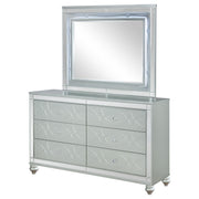 Gunnison 6-drawer Dresser with Mirror Silver Metallic - detail 4