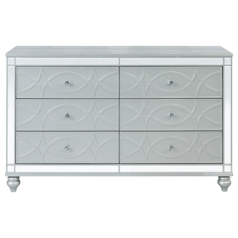 Gunnison 6-drawer Dresser Silver Metallic - detail 3