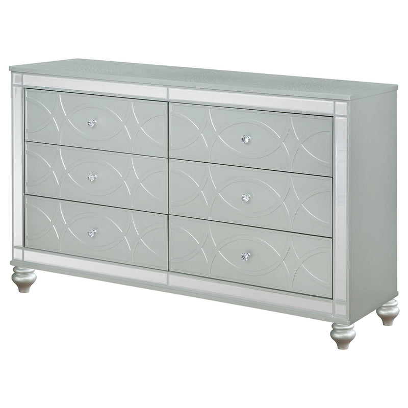 Gunnison 6-drawer Dresser Silver Metallic - detail 4