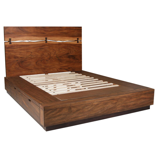 Winslow Wood Queen Storage Panel Bed Smokey Walnut - alternate view