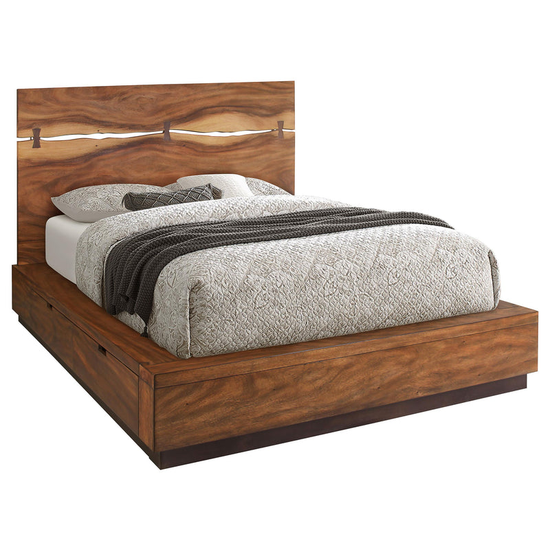 Winslow Wood Queen Storage Panel Bed Smokey Walnut - detail 3