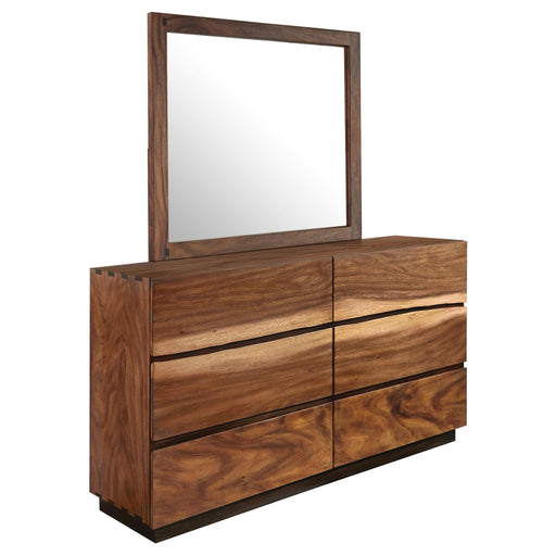 Winslow 6-drawer Dresser with Mirror Smokey Walnut - alternate view