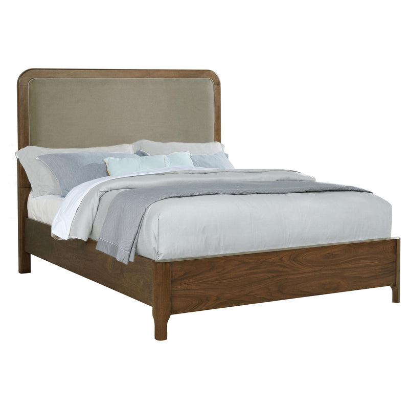 Maderia 57-inch Upholstered Queen Panel Bed Walnut - detail 3