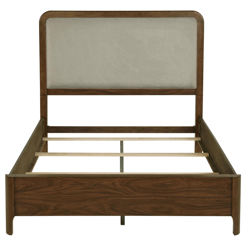 Maderia 57-inch Upholstered Queen Panel Bed Walnut - detail 4