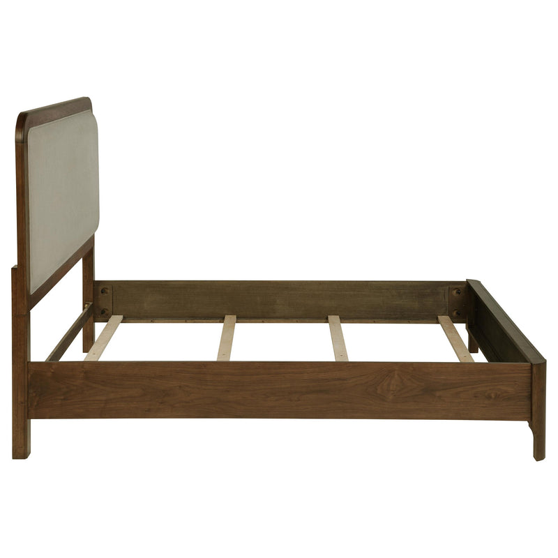 Maderia 57-inch Upholstered Queen Panel Bed Walnut - detail 6