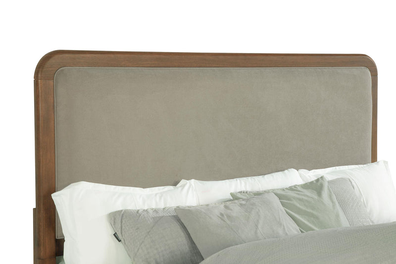 Maderia 57-inch Upholstered Queen Panel Bed Walnut - detail 7