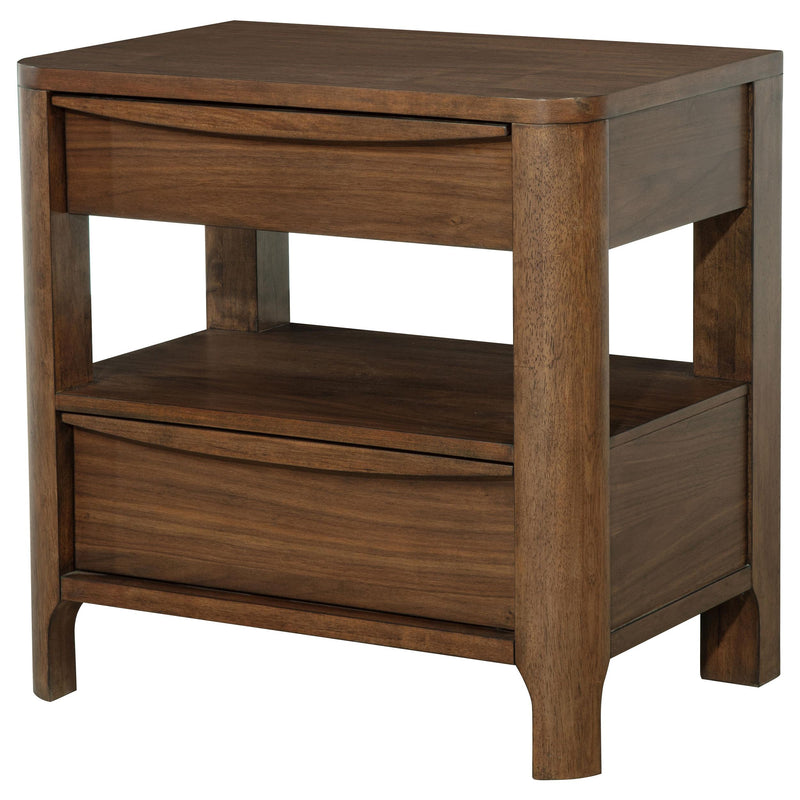 Maderia 2-drawer Nightstand Bedside Table Walnut - detail 4