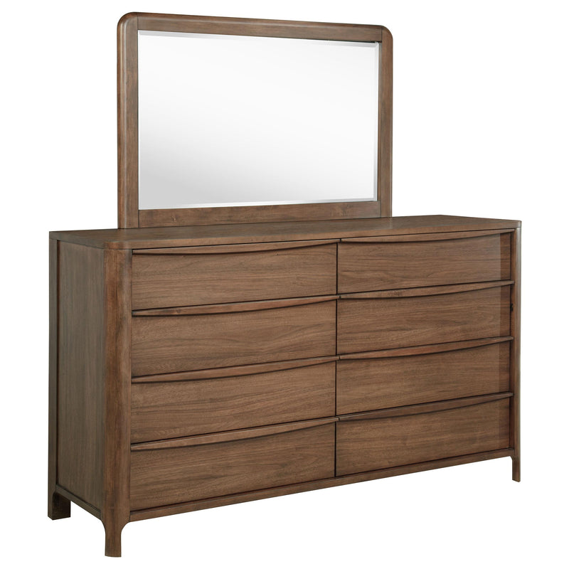 Maderia 8-drawer Dresser and Mirror Walnut - alternate view