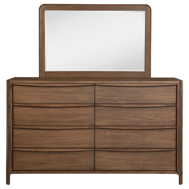 Maderia 8-drawer Dresser and Mirror Walnut - detail 3