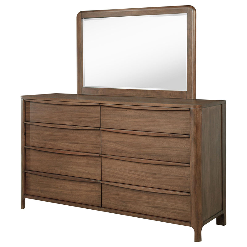Maderia 8-drawer Dresser and Mirror Walnut - detail 4