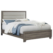 Wright 52-inch Upholstered Queen Bed Brown Oak - detail 3