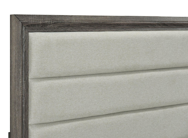 Wright 52-inch Upholstered Queen Bed Brown Oak - detail 5