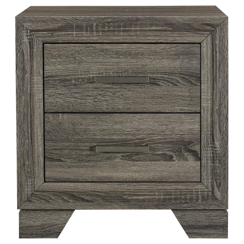Wright 2-drawer Nightstand Bedside Table Brown Oak - detail 3