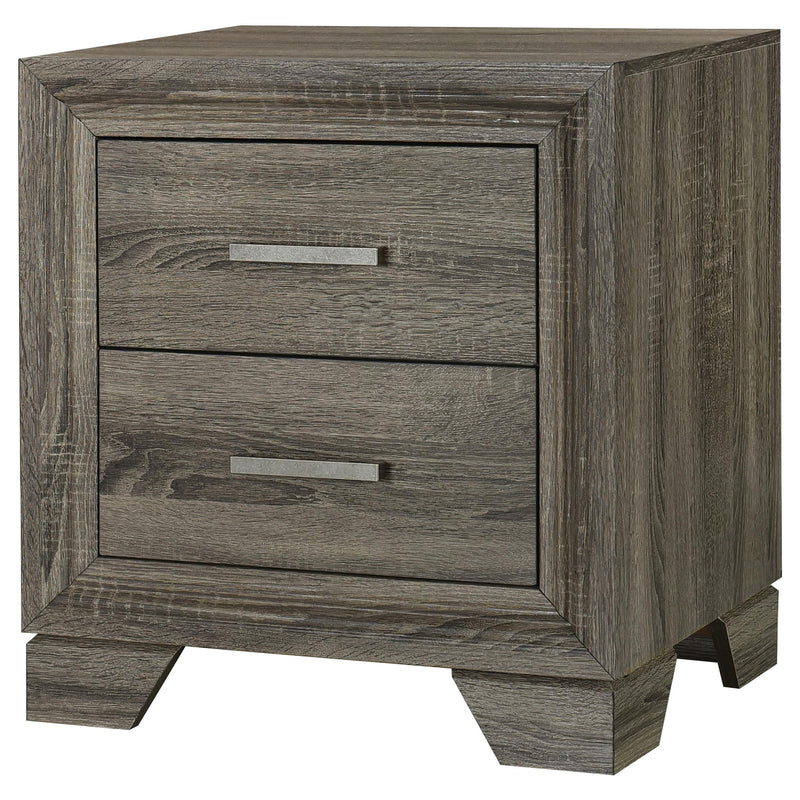 Wright 2-drawer Nightstand Bedside Table Brown Oak - detail 4