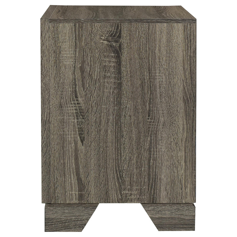Wright 2-drawer Nightstand Bedside Table Brown Oak - detail 5