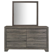 Wright 6-drawer Dresser and Mirror Brown Oak - detail 3