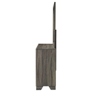 Wright 6-drawer Dresser and Mirror Brown Oak - detail 5