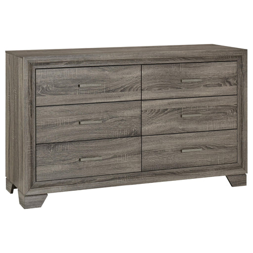 Wright 6-drawer Dresser Cabinet Brown Oak - alternate view