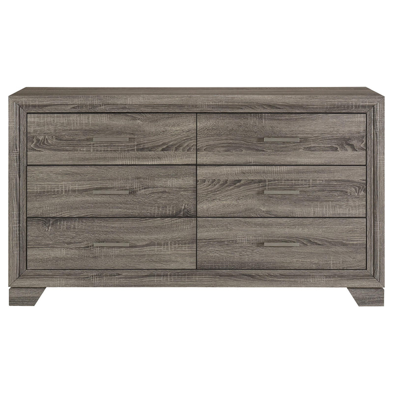 Wright 6-drawer Dresser Cabinet Brown Oak - detail 3