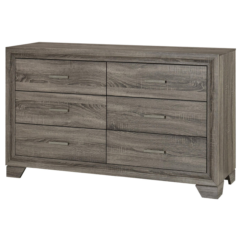 Wright 6-drawer Dresser Cabinet Brown Oak - detail 4