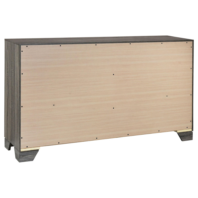 Wright 6-drawer Dresser Cabinet Brown Oak - detail 6