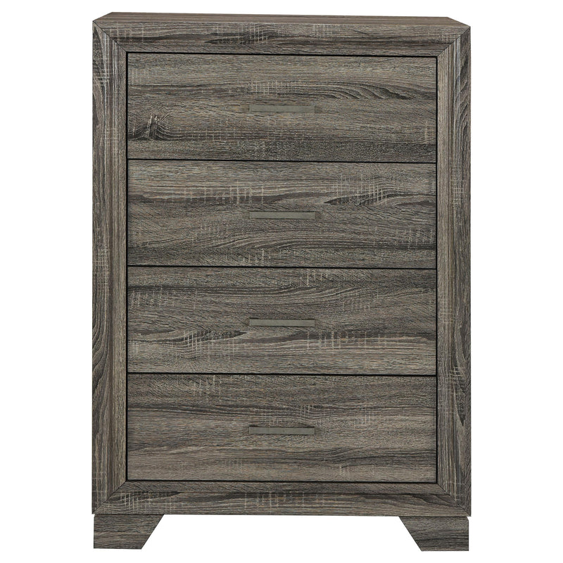 Wright 4-drawer Chest of Drawers Brown Oak - detail 3