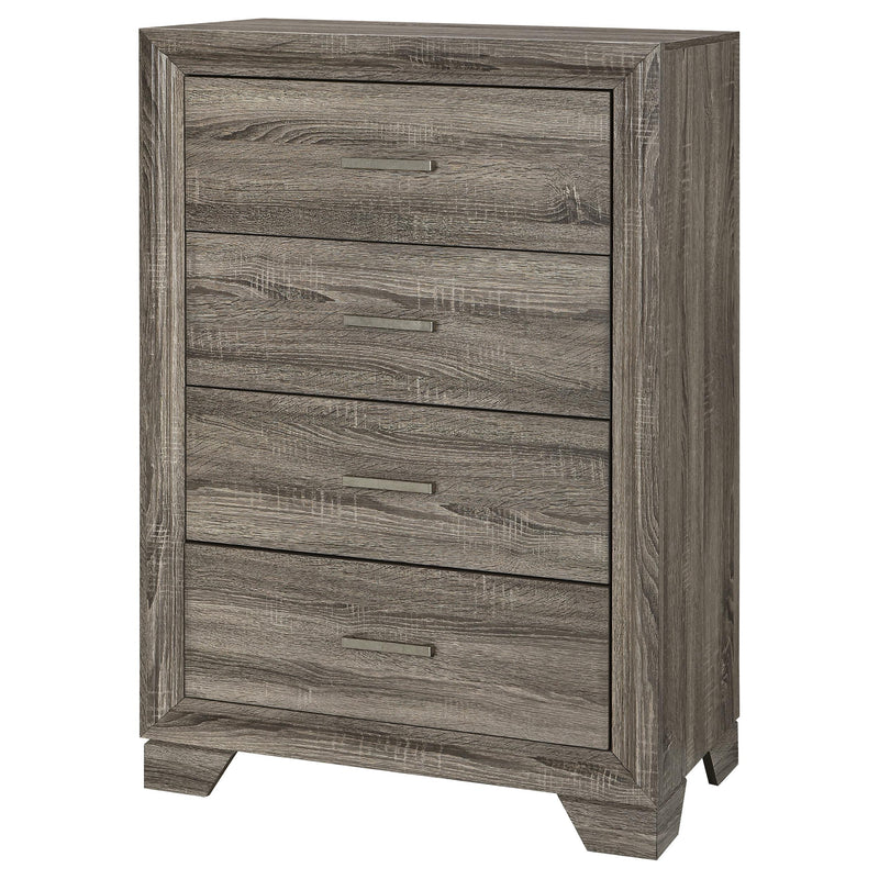 Wright 4-drawer Chest of Drawers Brown Oak - detail 4