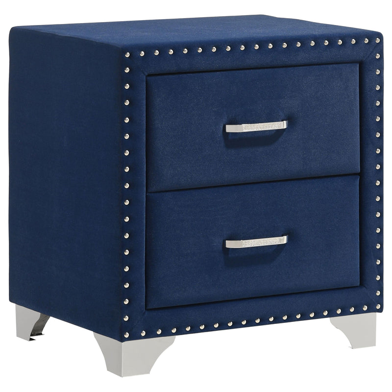 Melody Upholstered 2-drawer Nightstand Pacific Blue - alternate view