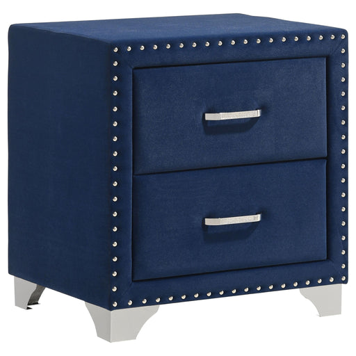 Melody Upholstered 2-drawer Nightstand Pacific Blue - alternate view