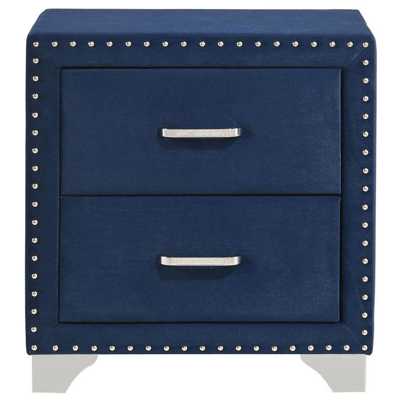 Melody Upholstered 2-drawer Nightstand Pacific Blue - detail 3