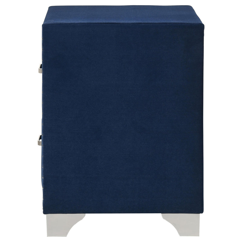 Melody Upholstered 2-drawer Nightstand Pacific Blue - detail 5