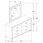 Melody 6-drawer Upholstered Dresser with Mirror Pacific Blue - detail 5