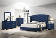 Melody 6-drawer Upholstered Dresser with Mirror Pacific Blue - detail 6