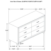 Melody 6-drawer Upholstered Dresser Pacific Blue - detail 5