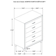 Melody 5-drawer Bedroom Chest Pacific Blue - detail 4