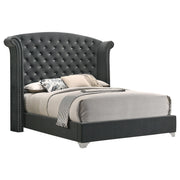 Melody Upholstered Queen Wingback Bed Grey - alternate view