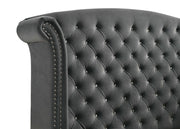 Melody Upholstered Queen Wingback Bed Grey - detail 3