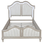 Evangeline Wood Queen LED Panel Bed Silver Oak - detail 4
