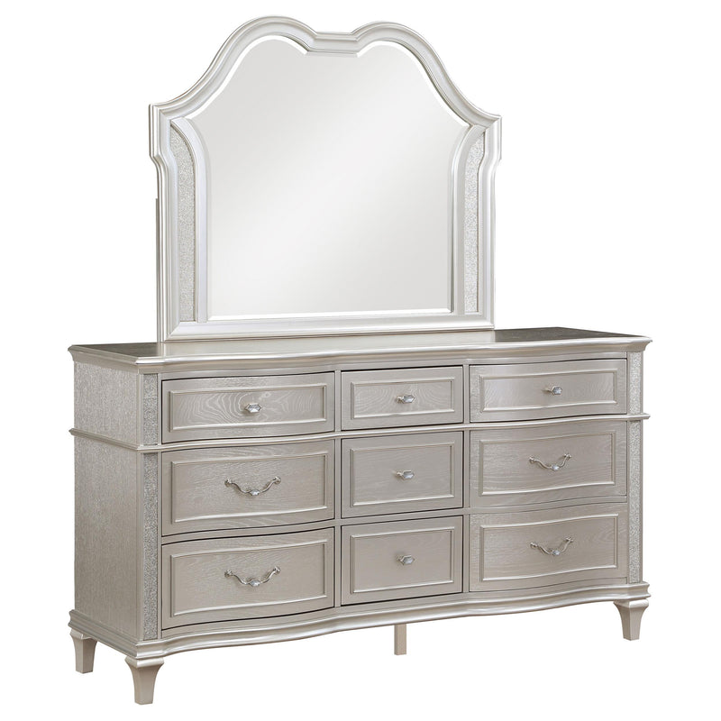 Evangeline 9-drawer Dresser with Mirror Silver Oak - alternate view