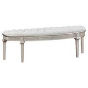 Evangeline Curved Fabric Upholstered Bench Silver Oak - alternate view