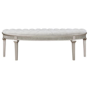 Evangeline Curved Fabric Upholstered Bench Silver Oak - detail 3