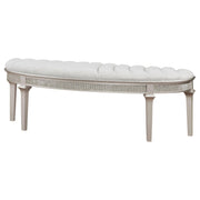 Evangeline Curved Fabric Upholstered Bench Silver Oak - detail 4