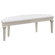 Evangeline Curved Fabric Upholstered Bench Silver Oak - detail 6